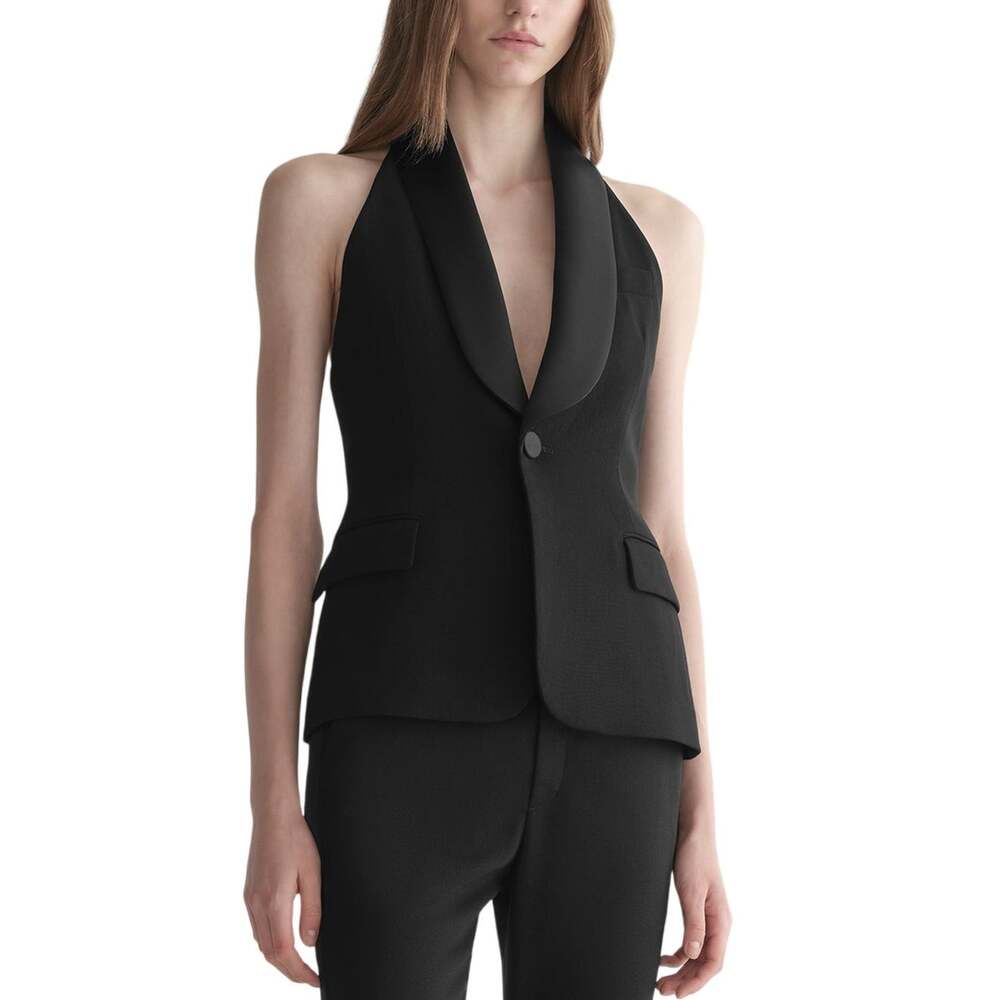 A.l.c. Tailored Black Payton Tuxedo Vest Size 8 NWT